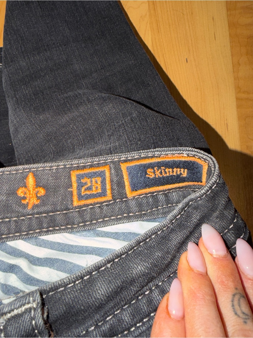 Rock Revival Black Skinny Jeans with Embellished Pockets - Picture 6 of 6